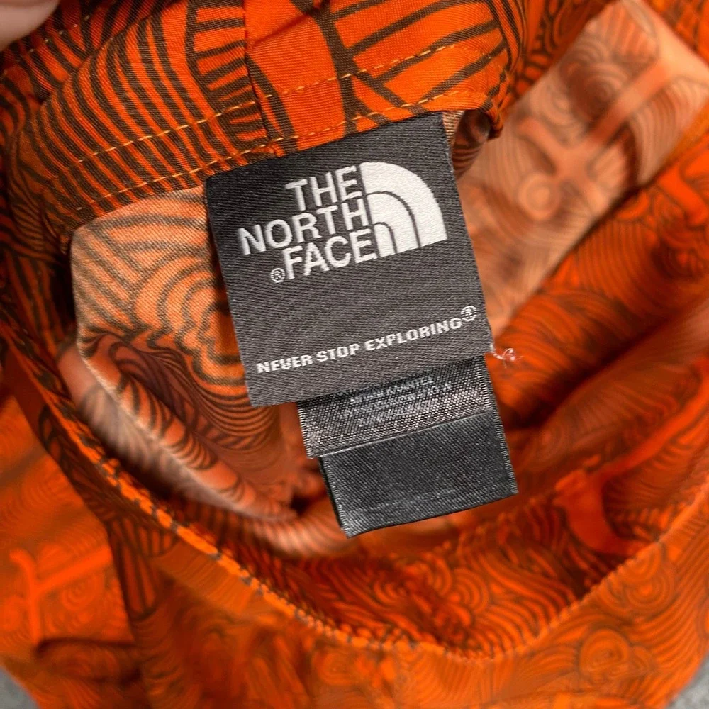 The North Face Mens Orange Anchor Wave Print Board Shorts‎ Swim Trunks Size 36